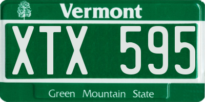 VT license plate XTX595