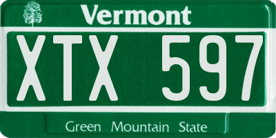 VT license plate XTX597