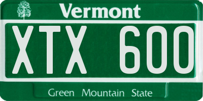 VT license plate XTX600