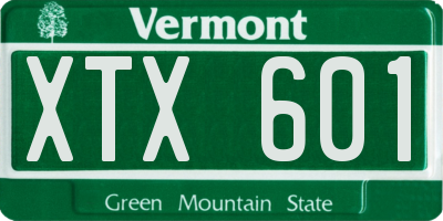 VT license plate XTX601