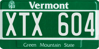 VT license plate XTX604