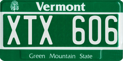 VT license plate XTX606