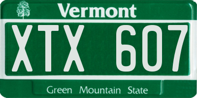 VT license plate XTX607