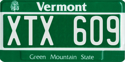 VT license plate XTX609