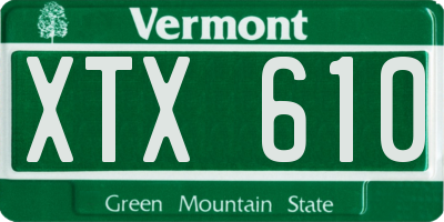 VT license plate XTX610