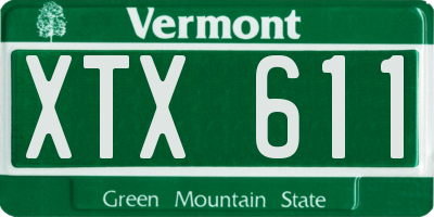 VT license plate XTX611