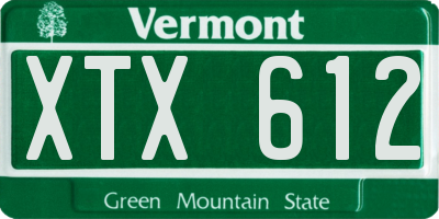 VT license plate XTX612