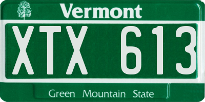 VT license plate XTX613