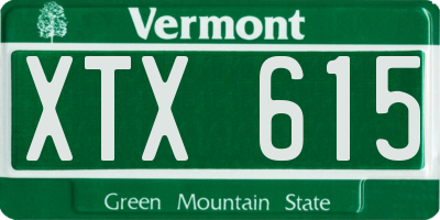 VT license plate XTX615