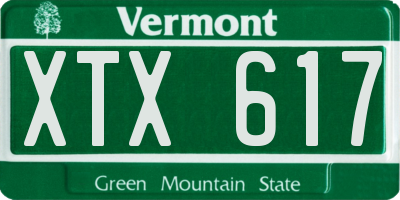 VT license plate XTX617