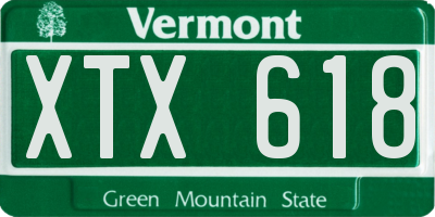 VT license plate XTX618