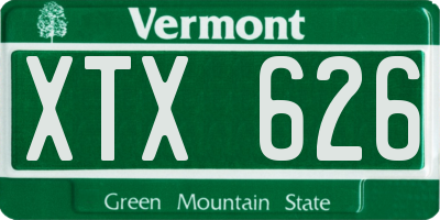 VT license plate XTX626