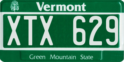 VT license plate XTX629
