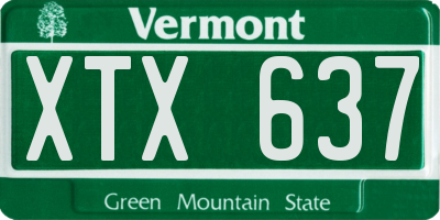 VT license plate XTX637