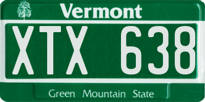 VT license plate XTX638