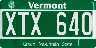 VT license plate XTX640