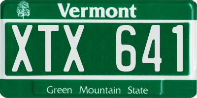 VT license plate XTX641
