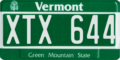 VT license plate XTX644