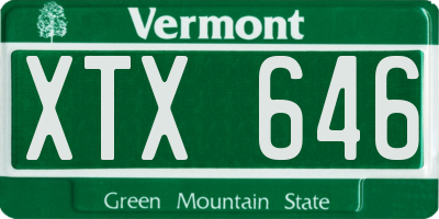 VT license plate XTX646