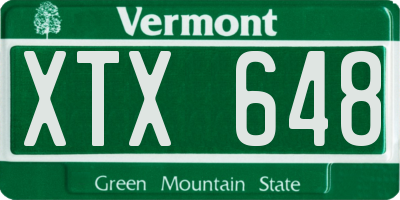 VT license plate XTX648