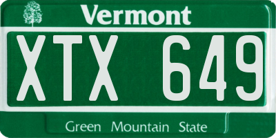 VT license plate XTX649