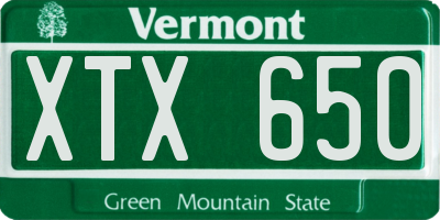 VT license plate XTX650
