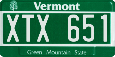 VT license plate XTX651