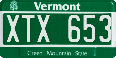 VT license plate XTX653