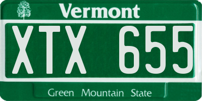 VT license plate XTX655
