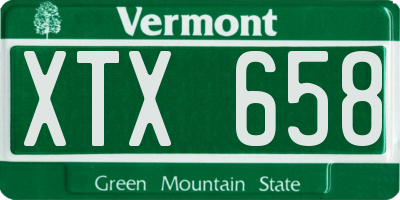 VT license plate XTX658