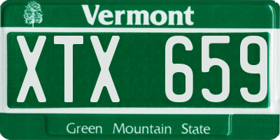 VT license plate XTX659