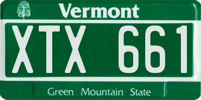 VT license plate XTX661