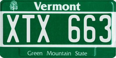 VT license plate XTX663
