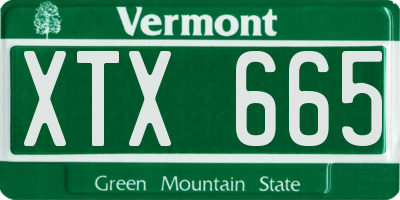 VT license plate XTX665