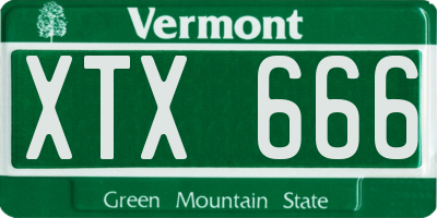 VT license plate XTX666