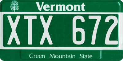 VT license plate XTX672