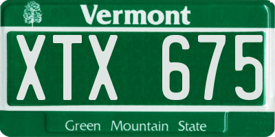 VT license plate XTX675
