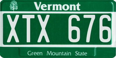 VT license plate XTX676