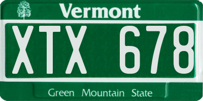 VT license plate XTX678
