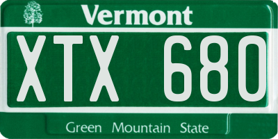 VT license plate XTX680