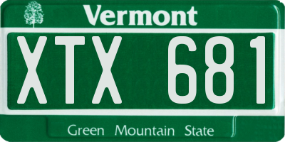 VT license plate XTX681