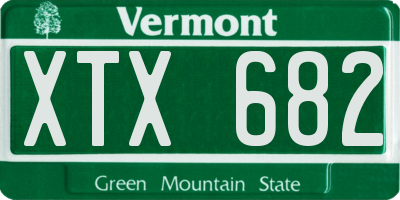 VT license plate XTX682