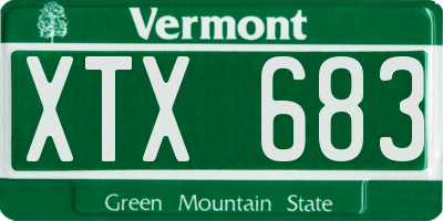 VT license plate XTX683