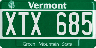 VT license plate XTX685