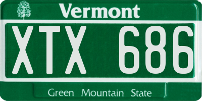 VT license plate XTX686