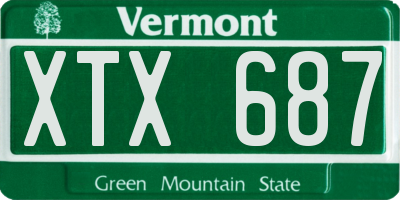 VT license plate XTX687