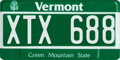 VT license plate XTX688