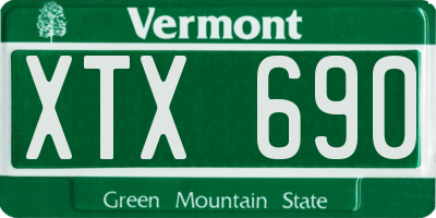 VT license plate XTX690