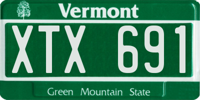 VT license plate XTX691