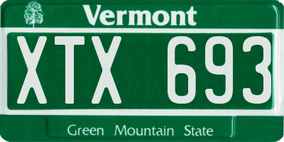 VT license plate XTX693